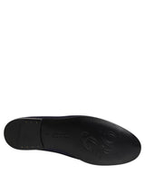Dolce & Gabbana Blue Satin Logo Slip On Flats Loafers Shoes