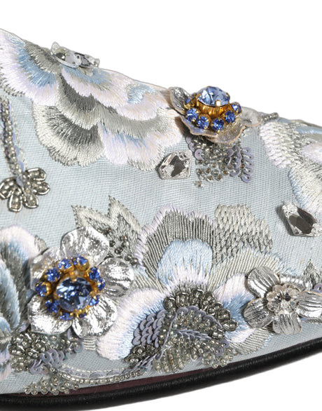 Dolce & Gabbana White Floral Embellished Men Loafers  Shoes
