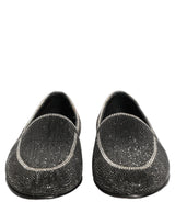 Dolce & Gabbana Black Crystal Embellished Men Loafers Shoes