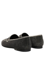 Dolce & Gabbana Black Crystal Embellished Men Loafers Shoes