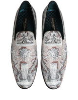 Dolce & Gabbana Multicolor Velvet Baroque Dress Loafers Shoes