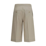 Max Mara Beige Wool Oves Aries Bermuda Shorts