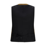 Burberry Brown Wool Oves Aries Sleeveless Jacket