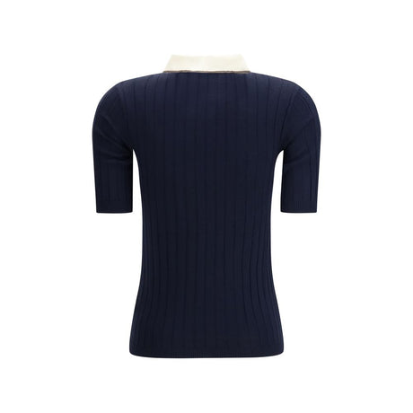 Brunello Cucinelli Blue Wool Oves Aries Polo Shirt