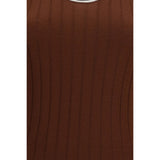 Brunello Cucinelli Bordeaux Wool Oves Aries Sleeveles T-Shirt