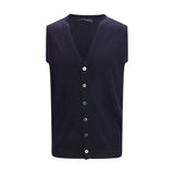 Aragona Cashmere Blue Wool Oves Aries Sleeveles Sweater