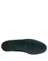 Dolce & Gabbana Black Glitter Brocade Men Dress Loafers Shoes