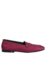 Dolce & Gabbana Pink Glitter Lurex Logo Dress Loafers Shoes