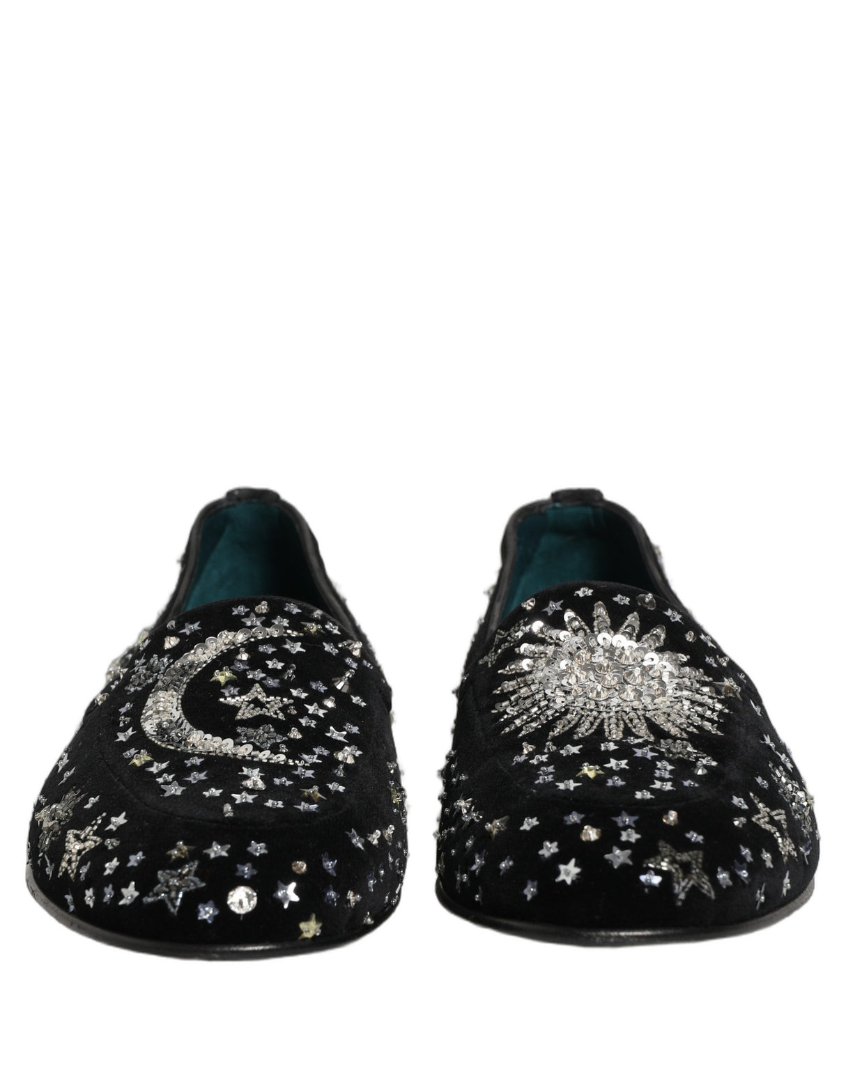 Dolce & Gabbana Black Crystal Embellished Dress Loafers Shoes