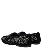 Dolce & Gabbana Black Crystal Embellished Dress Loafers Shoes