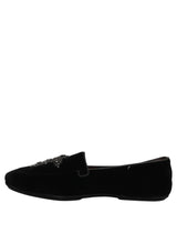 Dolce & Gabbana Black Suede Embellished Dress Loafers Shoes