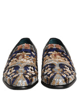 Dolce & Gabbana Multicolor Embroidered Sequin Loafers Shoes