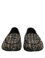 Dolce & Gabbana Black Crystal Embellished Dress Loafers Shoes