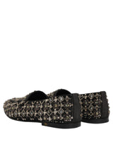 Dolce & Gabbana Black Crystal Embellished Dress Loafers Shoes
