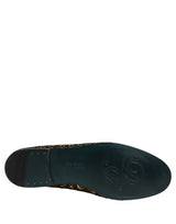 Dolce & Gabbana Black Gold Embellished Slip On Loafers Shoes