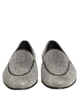 Dolce & Gabbana Silver Crystal Embellished Men Loafers Shoes