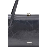 Jil Sander Black Calf Leather Bos Taurus Shoulder Bag