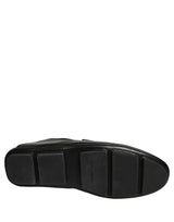 Dolce & Gabbana Black Deerskin Leather Driver Loafers Shoes