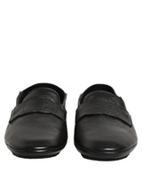 Dolce & Gabbana Black Deerskin Leather Driver Loafers Shoes