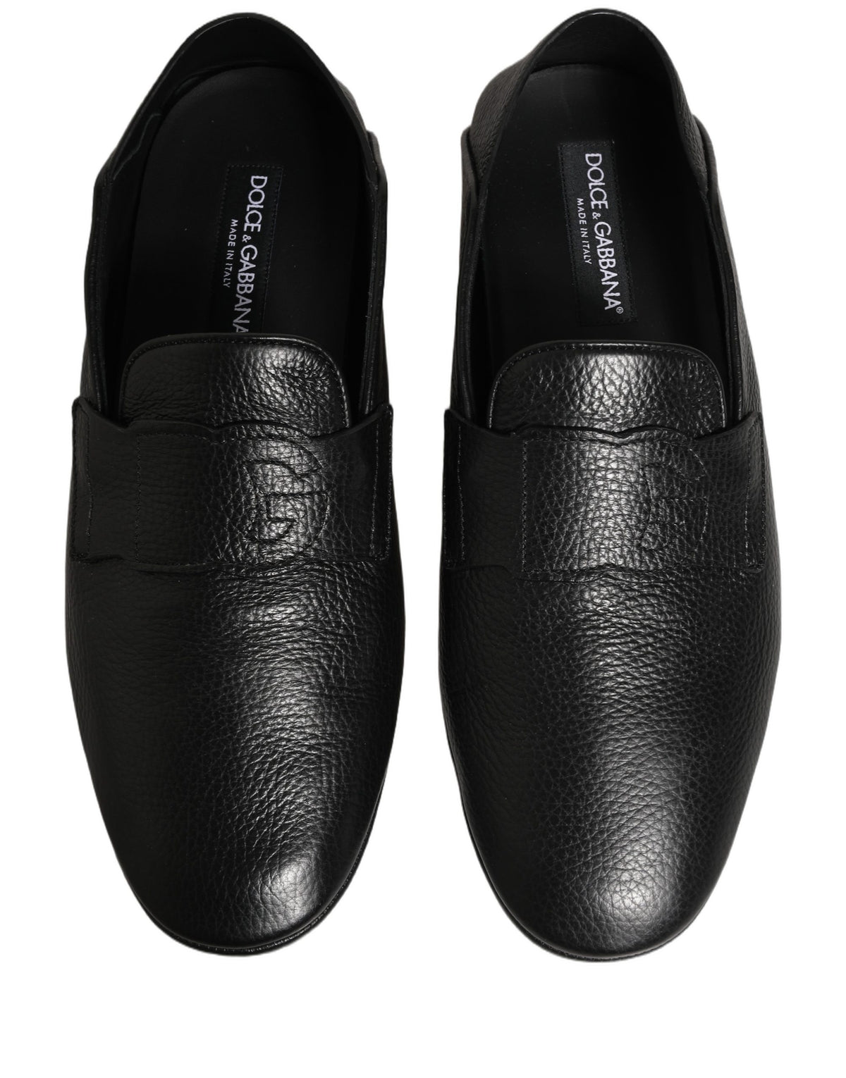 Dolce & Gabbana Black Deerskin Leather Driver Loafers Shoes