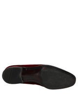 Dolce & Gabbana Maroon Suede Cross Slip On Dress Loafers Shoes