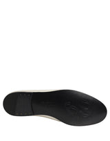 Dolce & Gabbana White Satin Logo Slip On Flats Loafers Shoes