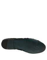 Dolce & Gabbana Black Velvet Embroidered Dress Loafers Shoes