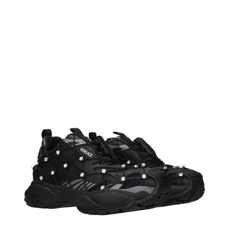 Versace Black Fabric Sneakers