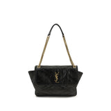 Saint Laurent Black Calf Leather Bos Taurus Shoulder Bag