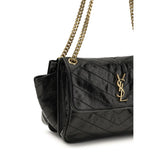 Saint Laurent Black Calf Leather Bos Taurus Shoulder Bag