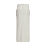 Givenchy White Wool Oves Aries Long Skirt