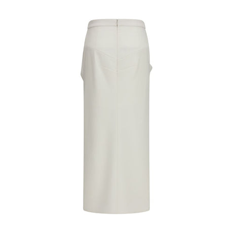 Givenchy White Wool Oves Aries Long Skirt