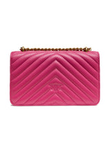 PINKO Pink Leather Love One Mini Shoulder Bag