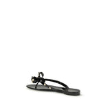 Valentino Garavani Black Cotton Flip-Flop Sandals
