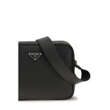 Prada Black Calf Leather Bos Taurus Shoulder Bag