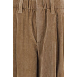 Brunello Cucinelli Brown Viscose Casual Pants