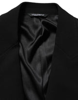 Dolce & Gabbana Black Wool Single Breasted Men Blazer Jacket