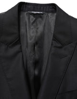 Dolce & Gabbana Black Wool Single Breasted Men Blazer Jacket