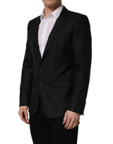 Dolce & Gabbana Dark Blue Wool Single Breasted Men Blazer Jacket