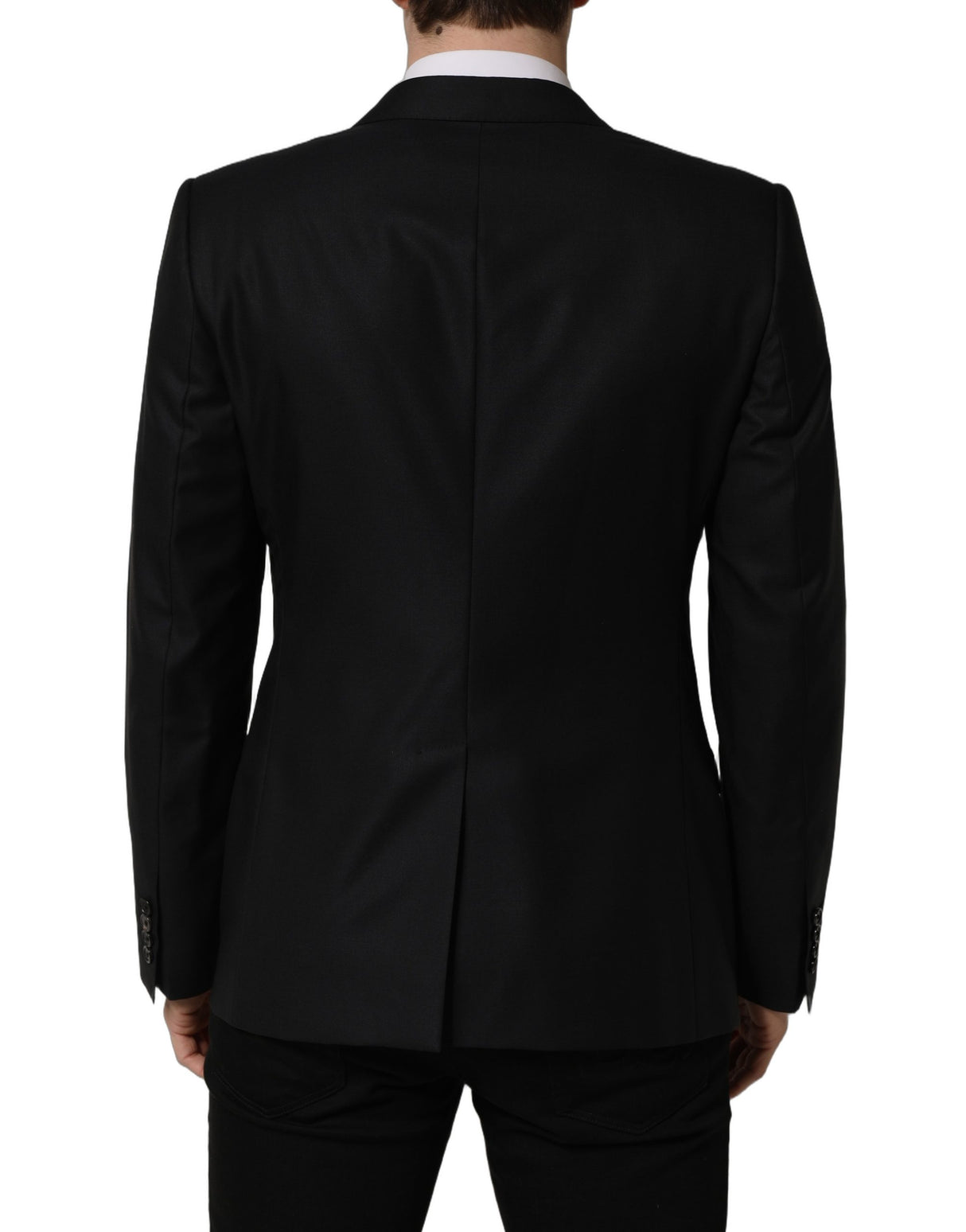 Dolce & Gabbana Black Wool Single Breasted Men Blazer Jacket