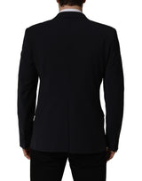 Dolce & Gabbana Dark Blue Wool Single Breasted Men Blazer Jacket