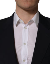 Dolce & Gabbana Dark Blue Wool Single Breasted Men Blazer Jacket