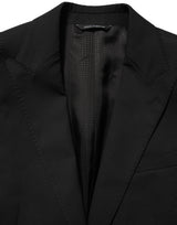 Dolce & Gabbana Black Polyester Single Breasted Blazer Jacket