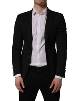 Dolce & Gabbana Black Polyester Single Breasted Blazer Jacket