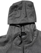 Dolce & Gabbana Gray Cotton Men Hooded Full Zip Bomber Jacket