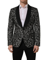 Dolce & Gabbana Black Crystal Embellished Coat Blazer Jacket