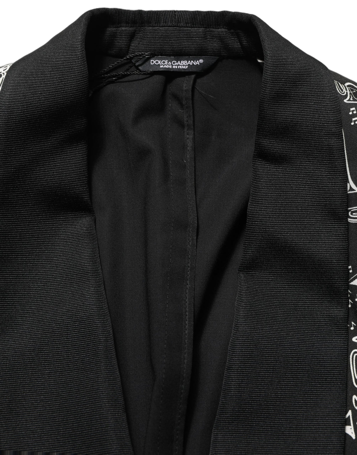 Dolce & Gabbana Black Crystal Embellished Coat Blazer Jacket