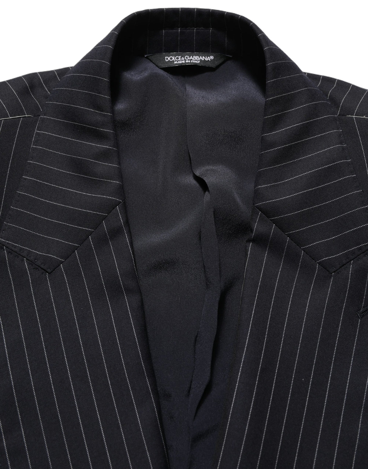 Dolce & Gabbana Black Stripes Wool Double Breasted Jacket