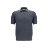 Brunello Cucinelli Gray Cotton Polo Shirt