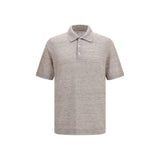 Brunello Cucinelli Beige Linen Polo Shirt
